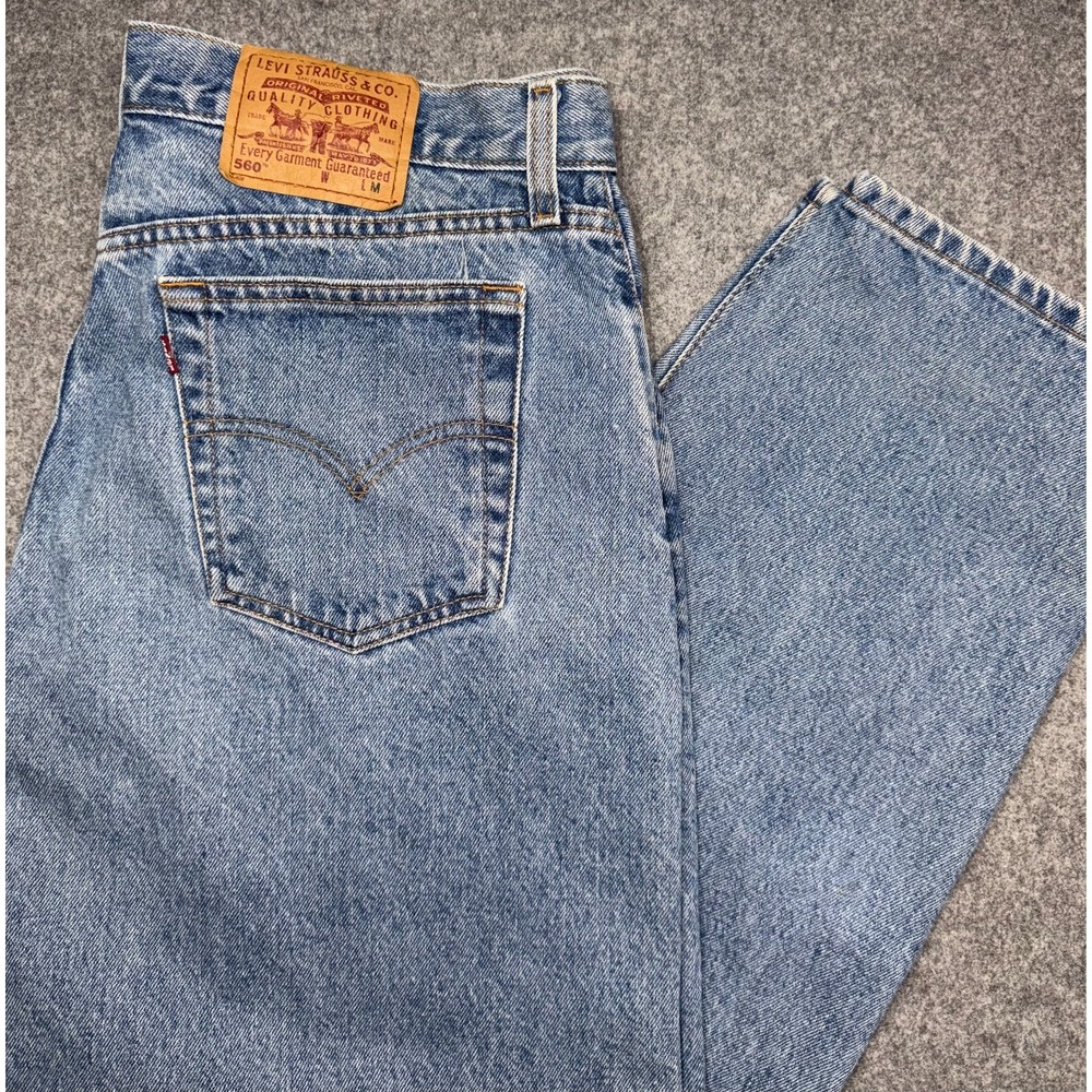 Vintage Levis 560 Loose Fit Straight Leg Womens Jeans 16 Reg M Medium Wash 90s